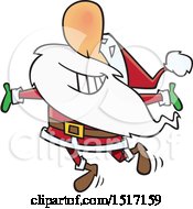 Clipart Of A Cartoon Jolly Old Saint Nicholas Santa Claus Royalty Free Vector Illustration by toonaday
