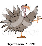 Poster, Art Print Of Cartoon Turkey Bird Doing A High Strut