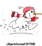 Poster, Art Print Of Cartoon Running Snowman