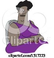 Clipart Of A Black Woman Sitting Royalty Free Vector Illustration