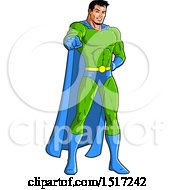 Poster, Art Print Of Muscular Male Super Hero Pointing Outwards