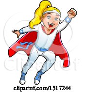 Poster, Art Print Of Blond Super Girl Flying