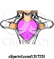 Clipart Of A Female Super Hero Ripping Off Her Shirt Royalty Free Vector Illustration by Clip Art Mascots