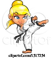Blond Karate Girl Kicking