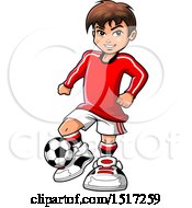 Poster, Art Print Of Boy Playing Soccer