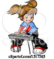 Manga Girl Playing A Keyboard