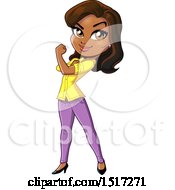 Clipart of a Strong Independent Black Woman Flexing Her Bicep - Royalty Free Vector Illustration by Clip Art Mascots #COLLC1517271-0189