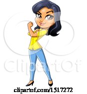 Clipart Of A Strong Independent Woman Flexing Her Bicep Royalty Free Vector Illustration