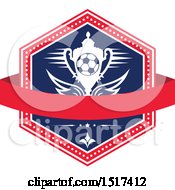 Clipart Of A Red White And Blue Soccer Design Royalty Free Vector Illustration