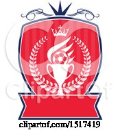 Clipart Of A Red White And Blue Soccer Design Royalty Free Vector Illustration