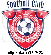 Clipart Of A Red White And Blue Soccer Fan Club Design Royalty Free Vector Illustration