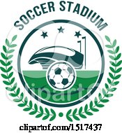 Poster, Art Print Of Green And White Soccer Stadium Design