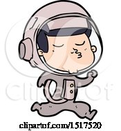 Cartoon Confident Astronaut Running