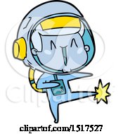 Poster, Art Print Of Happy Cartoon Astronaut Dancing