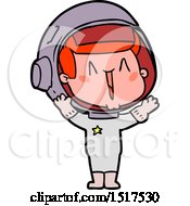 Poster, Art Print Of Happy Cartoon Astronaut