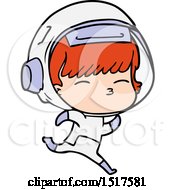 Cartoon Running Astronaut