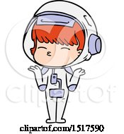 Cartoon Curious Astronaut