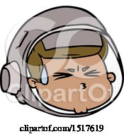 Poster, Art Print Of Cartoon Stressed Astronaut Face