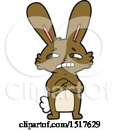 Poster, Art Print Of Cartoon Anxious Rabbit