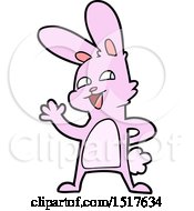 Poster, Art Print Of Cartoon Rabbit Waving