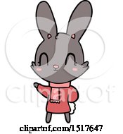 Cute Cartoon Rabbit Wearing Clothes