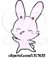 Curious Waving Bunny Cartoon