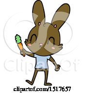 Poster, Art Print Of Cute Cartoon Rabbit With Carrot