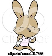 Poster, Art Print Of Cartoon Running Rabbit