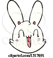 Poster, Art Print Of Cartoon Crazy Happy Bunny Face