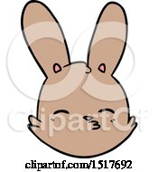 Poster, Art Print Of Cartoon Bunny Face Considering