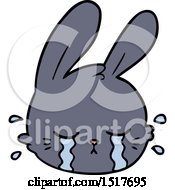 Poster, Art Print Of Cartoon Rabbit Face Crying