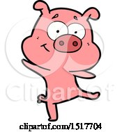 Poster, Art Print Of Happy Cartoon Pig Dancing