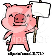 Poster, Art Print Of Angry Cartoon Pig Protesting
