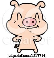 Nervous Cartoon Pig