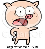 Poster, Art Print Of Cartoon Pig Shouting