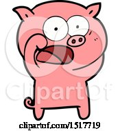 Poster, Art Print Of Cartoon Pig Shouting