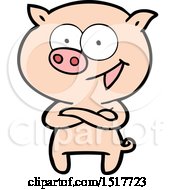 Poster, Art Print Of Cheerful Pig Cartoon