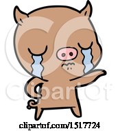 Poster, Art Print Of Cartoon Pig Crying Pointing