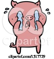 Poster, Art Print Of Crying Pig Cartoon