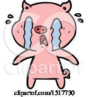 Poster, Art Print Of Crying Pig Cartoon