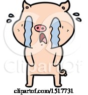 Poster, Art Print Of Crying Pig Cartoon