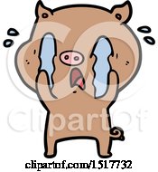 Poster, Art Print Of Crying Pig Cartoon