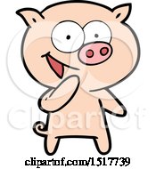 Poster, Art Print Of Laughing Pig Cartoon