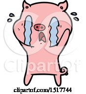 Poster, Art Print Of Crying Pig Cartoon