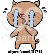 Poster, Art Print Of Crying Pig Cartoon