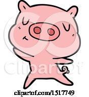 Poster, Art Print Of Cartoon Content Pig