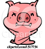 Angry Cartoon Pig Throwing Tantrum