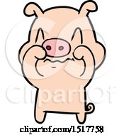 Poster, Art Print Of Nervous Cartoon Pig