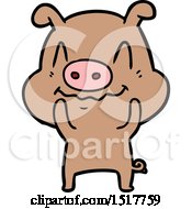 Poster, Art Print Of Nervous Cartoon Pig