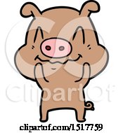 Nervous Cartoon Pig
